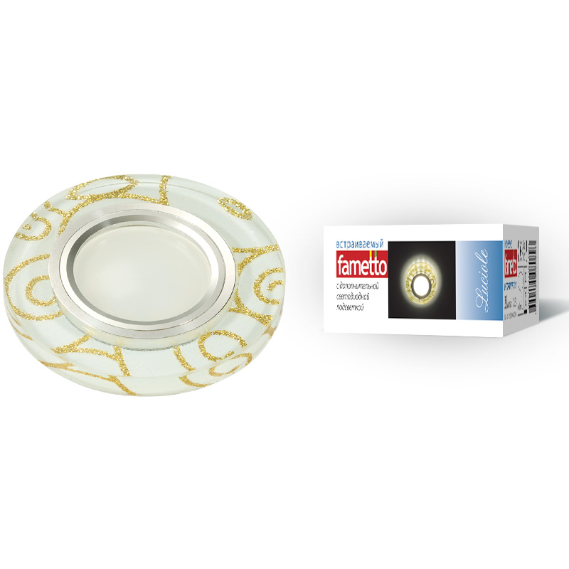 DLS-L206 GU5.3 CHROME/WHITE Светильник декоративный встраиваемый, серия Luciole. Без лампы, цоколь G