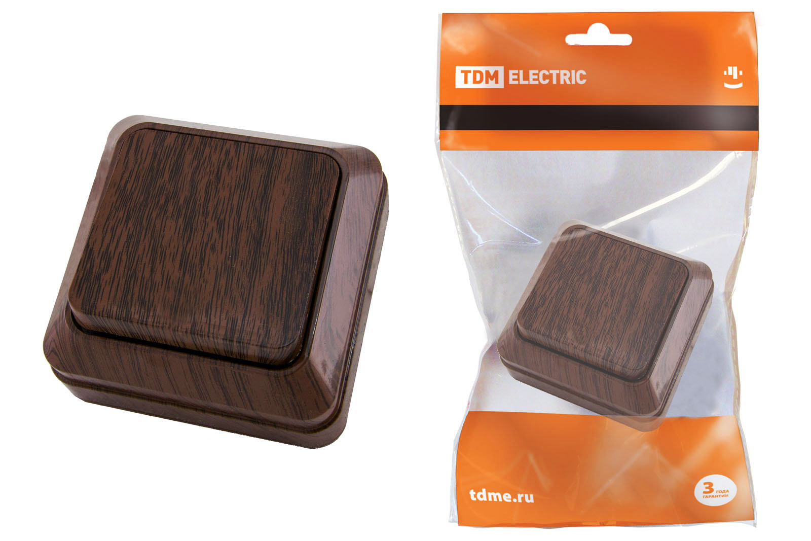 Выключатель 1-кл. открытой установки IP20 10А, бук Ладога